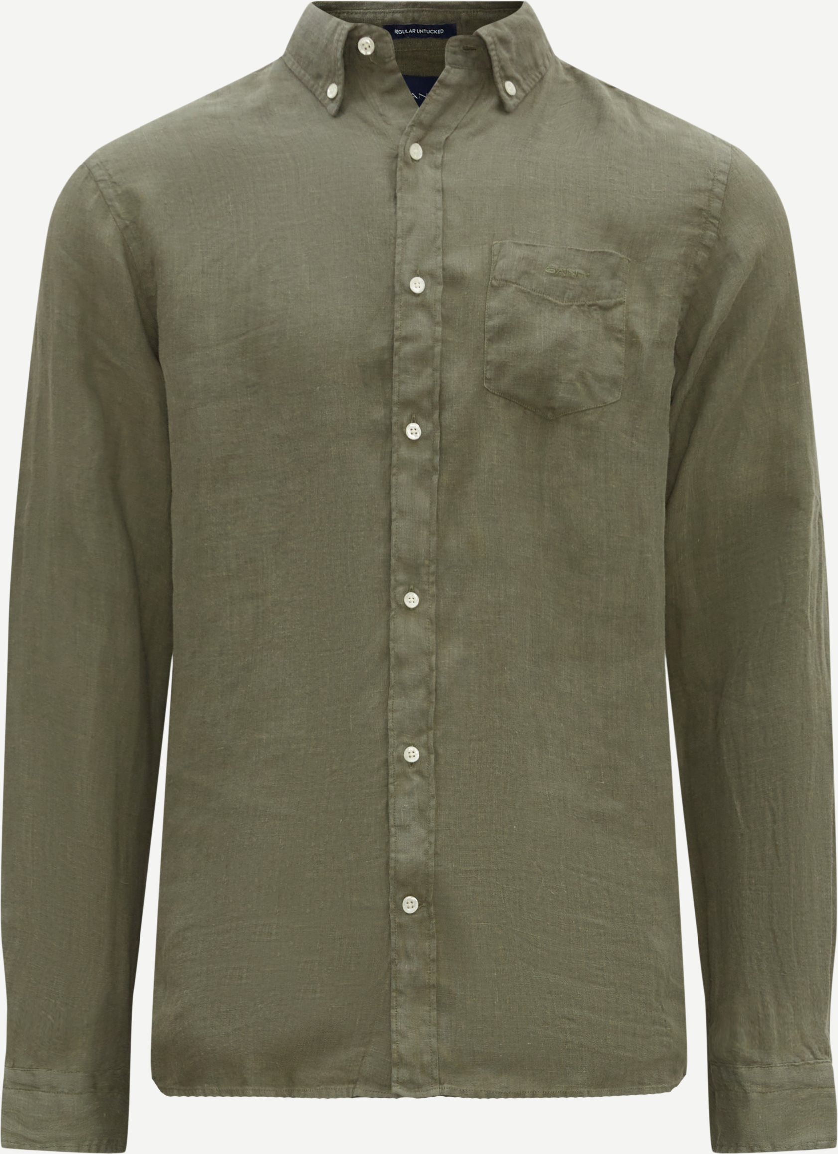 Gant Shirts REG UT GMNT DYED LINEN SHIRT 3230102 Green